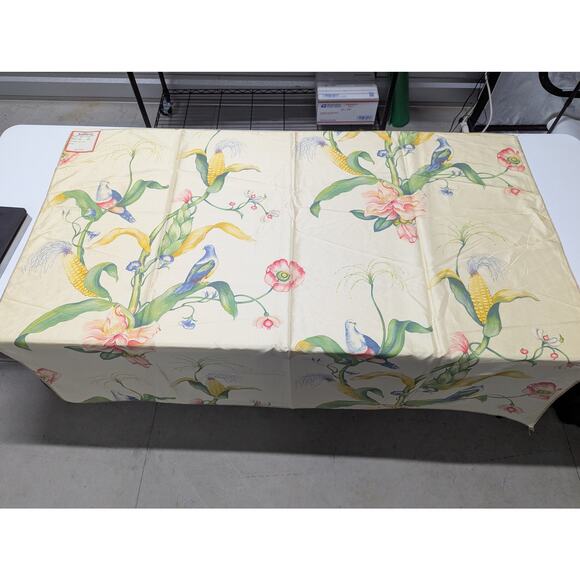 Vintage 100% Silk Brunschwig & Fils Palmyre Floral Silk Print 55x46 inches - Picture 1 of 4